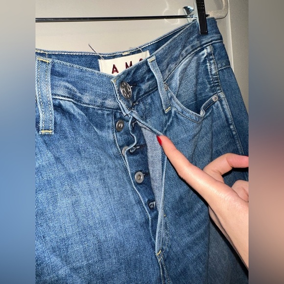 AMO Cora Crescent Full Length Straight Leg High Rise Jeans Size 28 - Picture 5 of 8